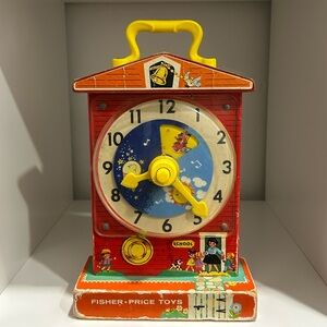 Vintage Fisher-Price Music Box Teaching Clock